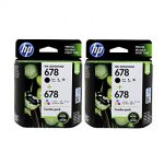 Hp 678 Combo Pack -2 = Black -2 & Tricolor -2 = 4 Cartridges.